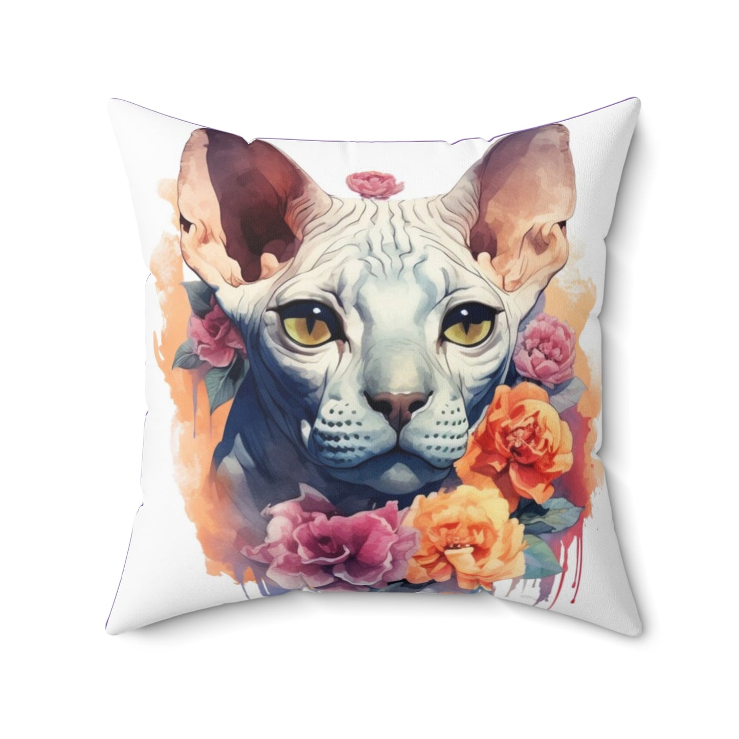 Spun Polyester Square Pillow Sphynx 3