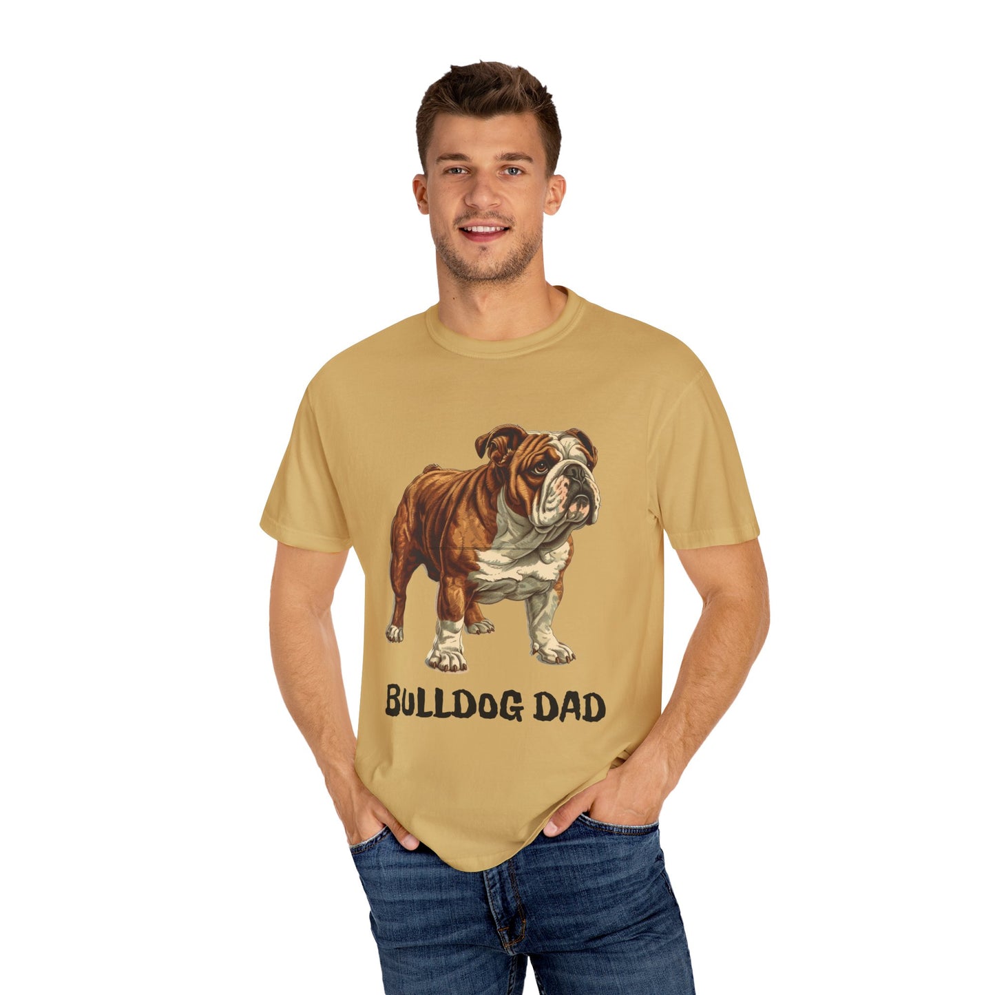 English Bulldog Dad Unisex Garment-Dyed T-shirt