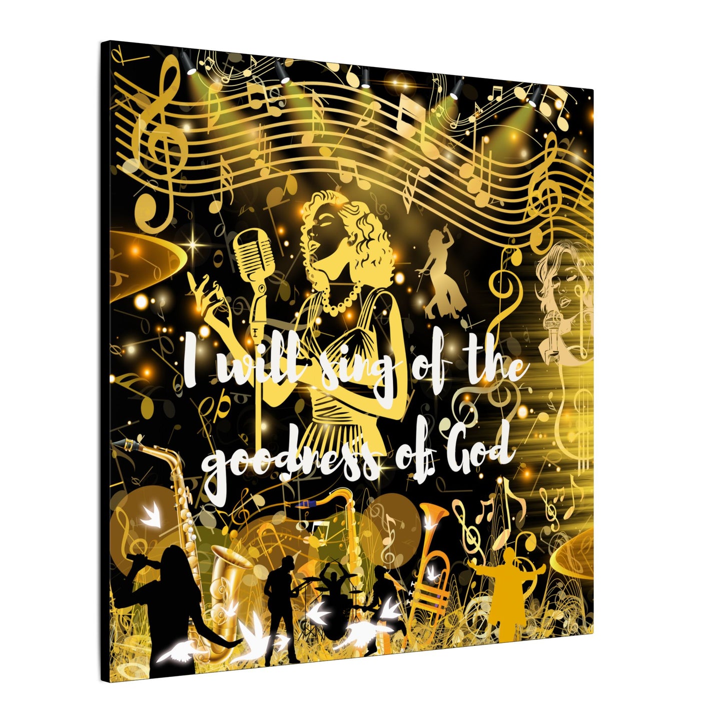 I Will Sing - Inspirational Canvas Wall Art, Music Decor, Home Office Inspiration, Gift for Musicians, Religious Gift, Wall Decoration
