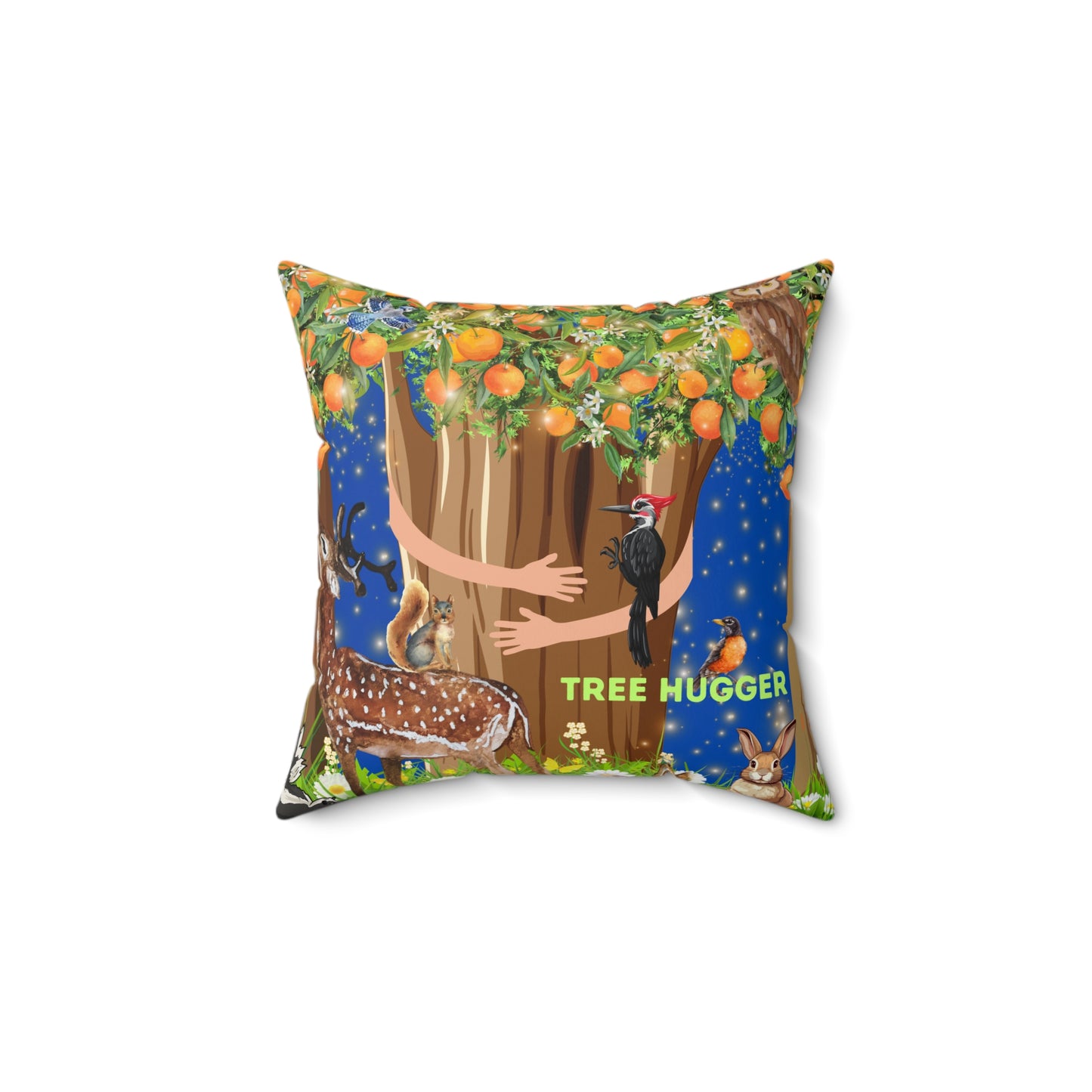 Tree Hugger Spun Polyester Square Pillow