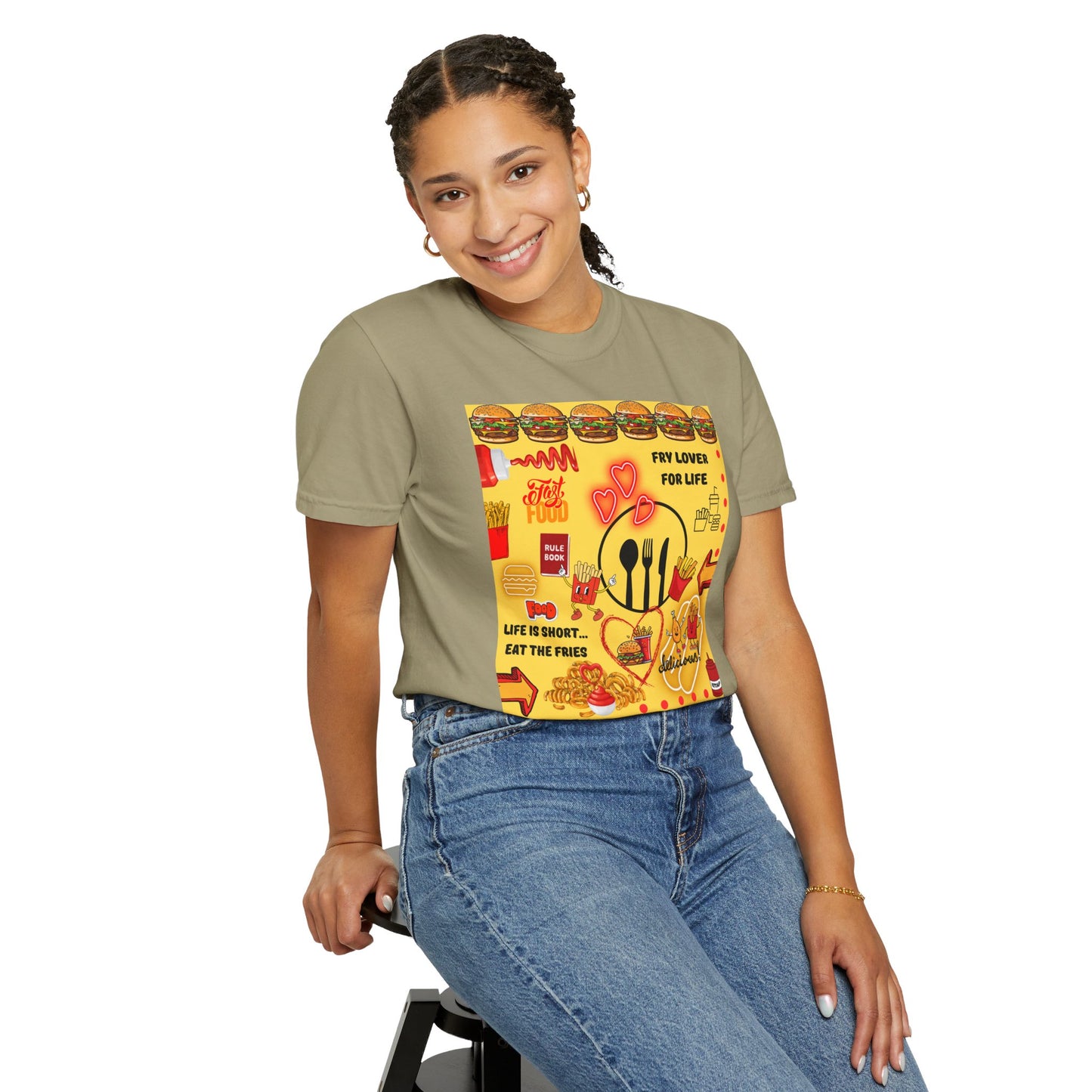 Eat The Fries Unisex Garment-Dyed T-shirt