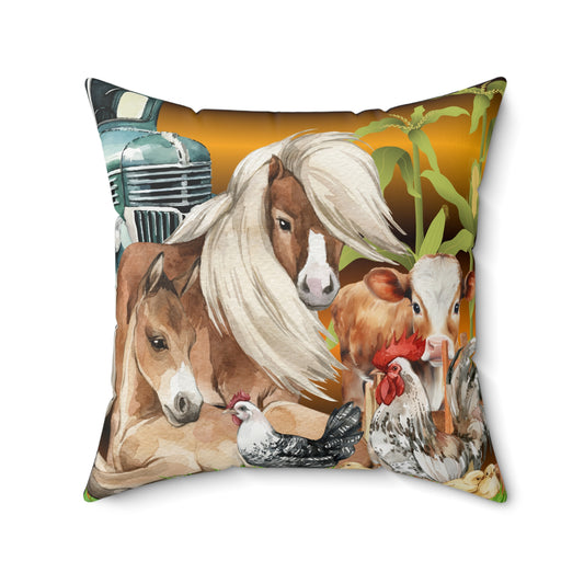 The Farm Spun Polyester Square Pillow