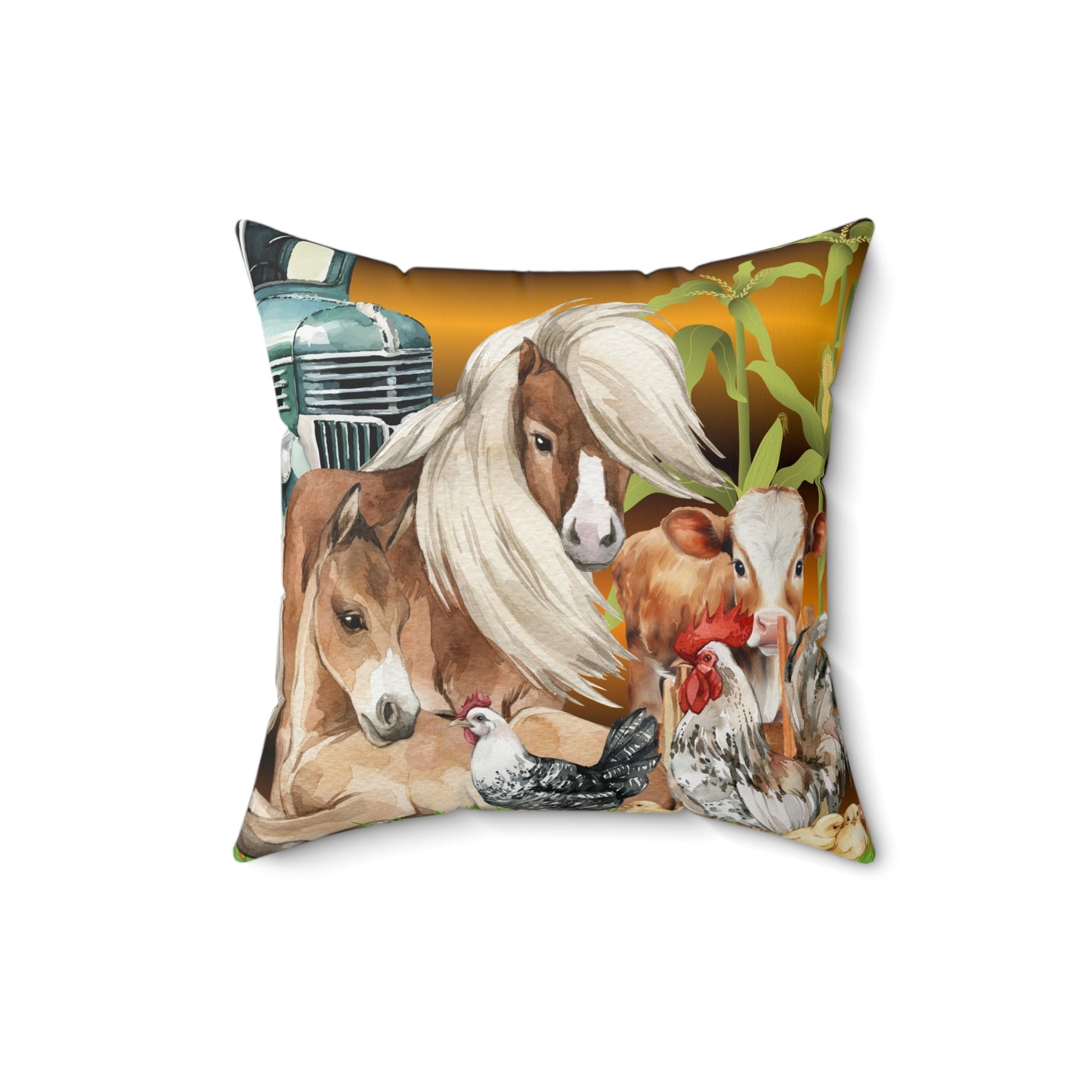 The Farm Spun Polyester Square Pillow
