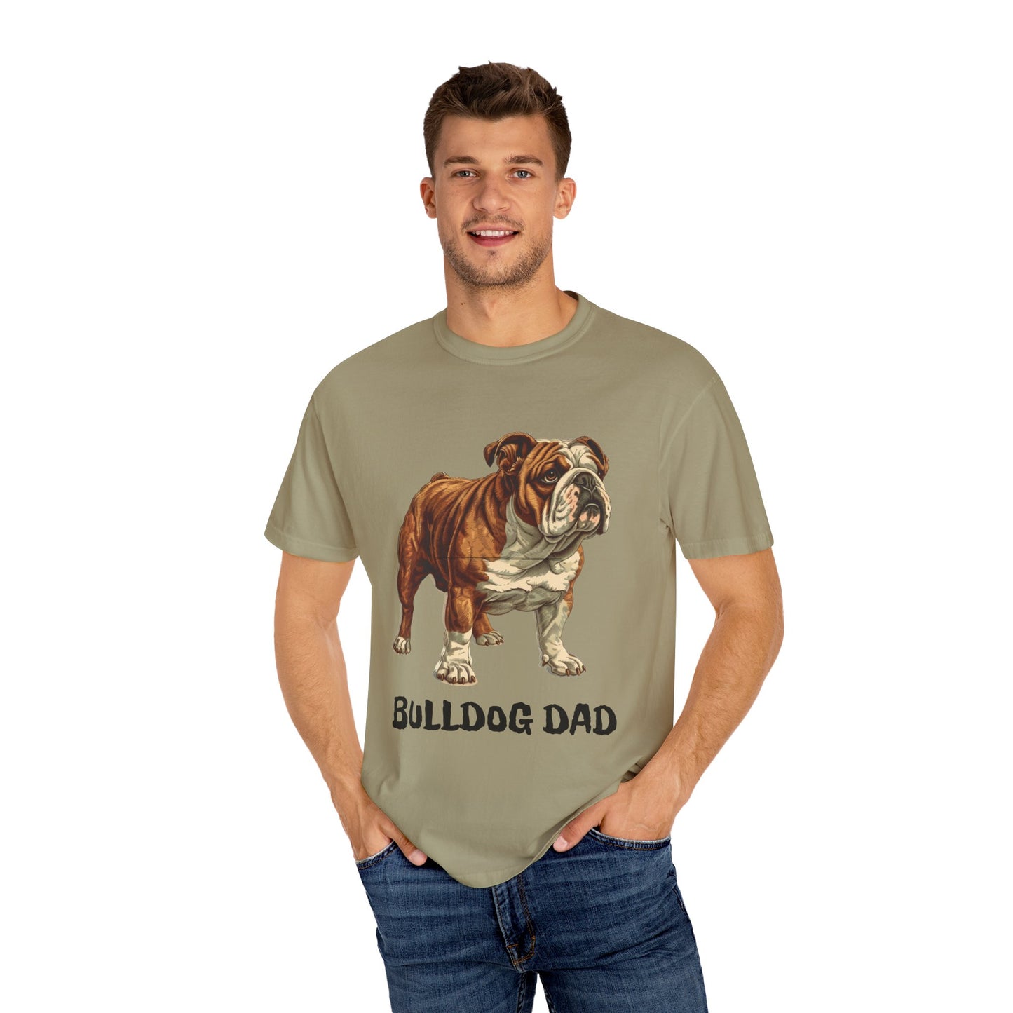 English Bulldog Dad Unisex Garment-Dyed T-shirt