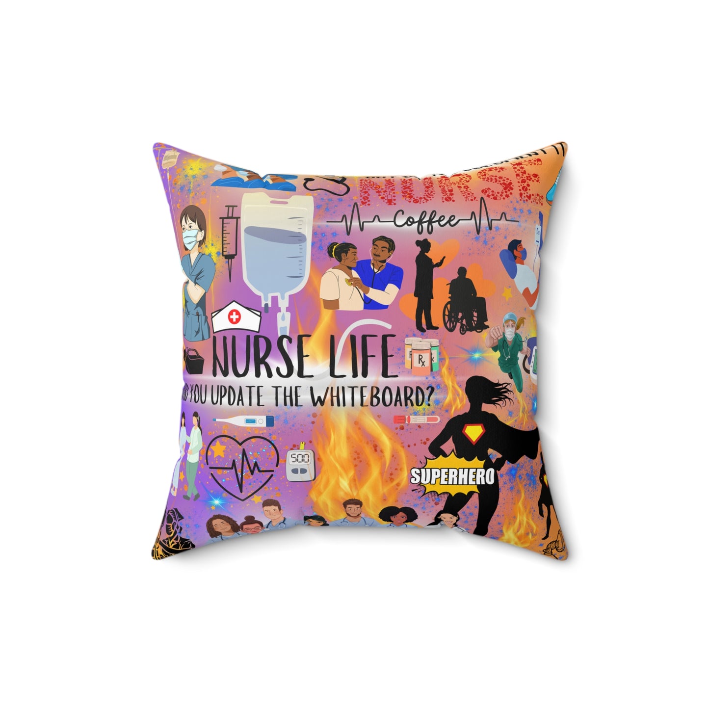 Nurse Life Spun Polyester Square Pillow