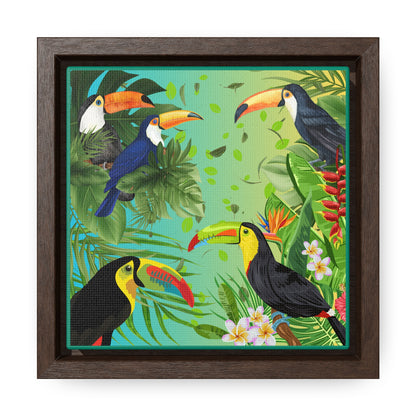 Toucans Gallery Canvas Wraps, Square Frame