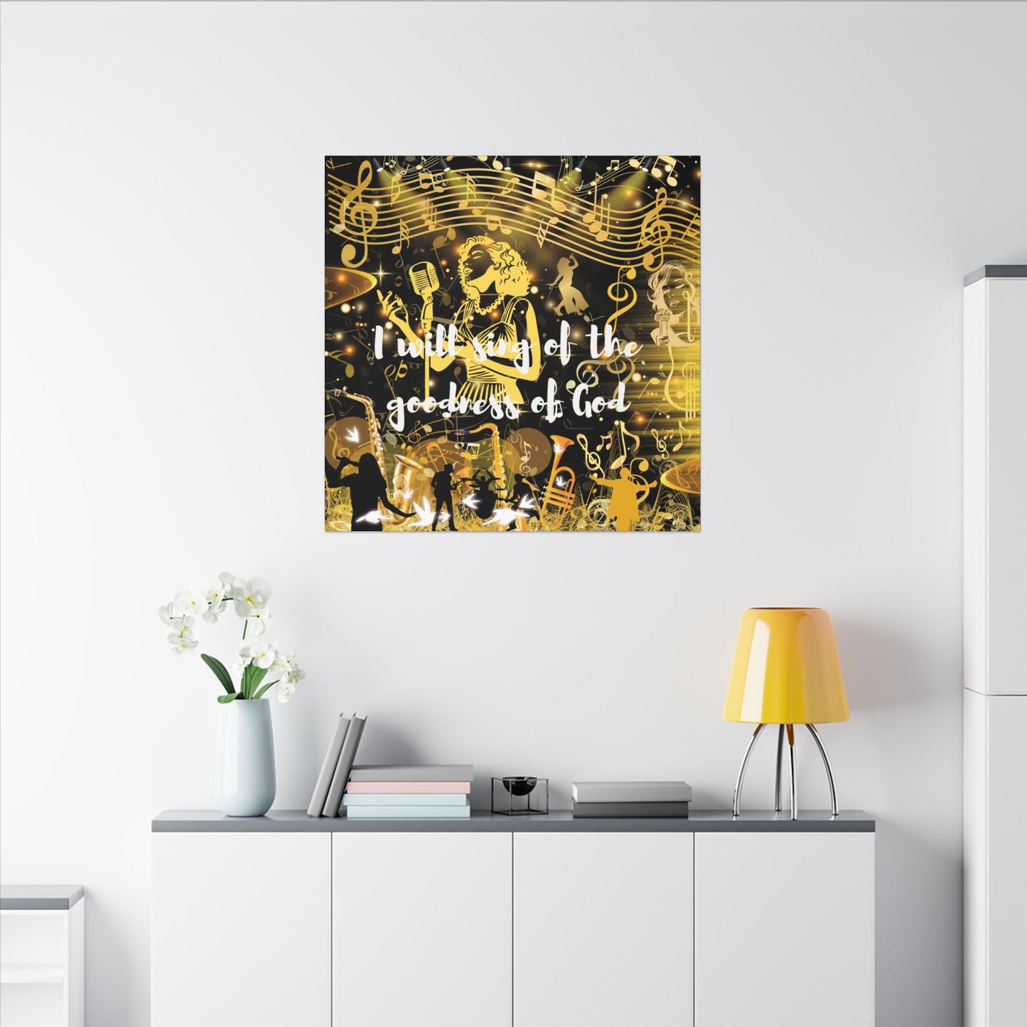 I Will Sing - Inspirational Canvas Wall Art, Music Decor, Home Office Inspiration, Gift for Musicians, Religious Gift, Wall Decoration