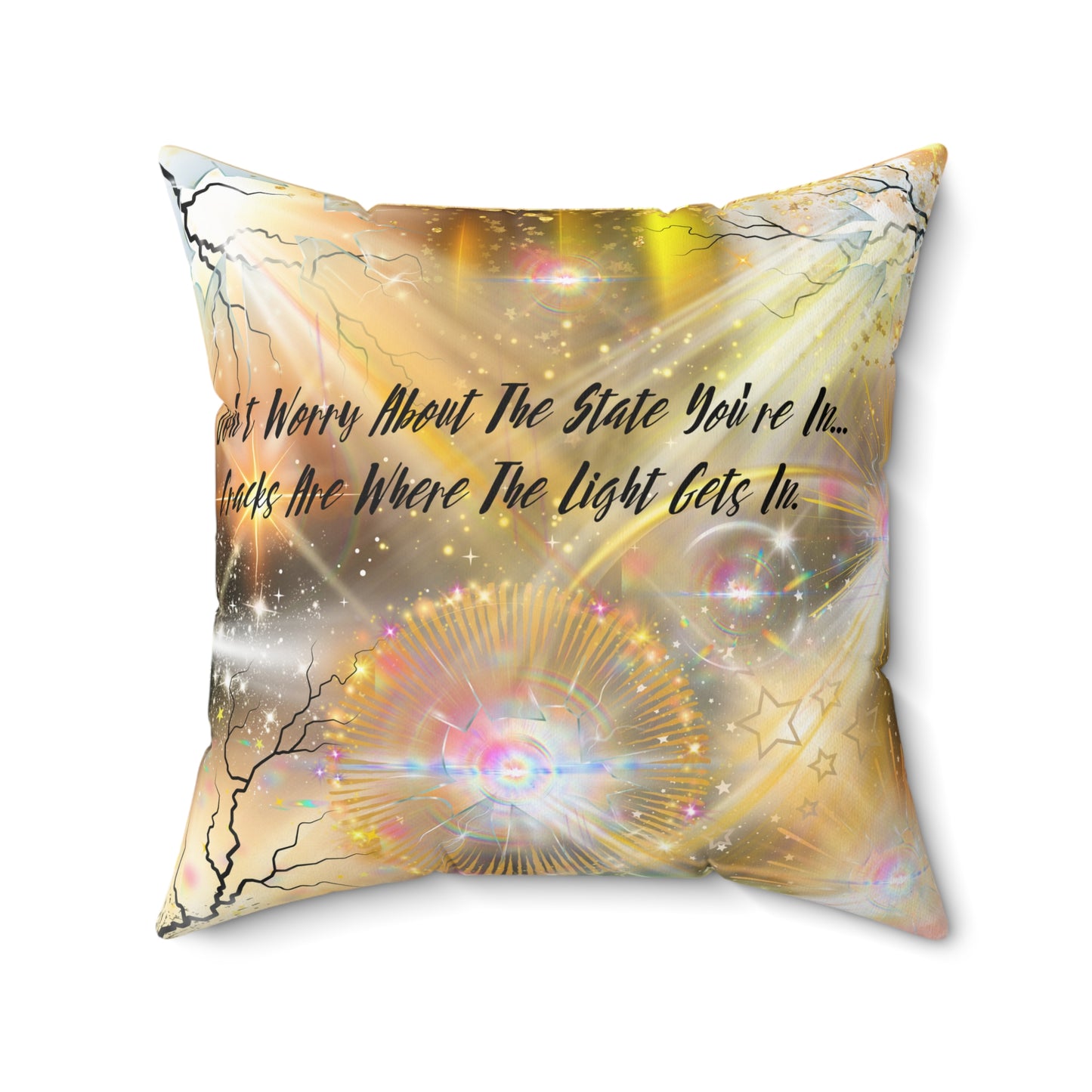 Don't Worry Spun Polyester Square Pillow