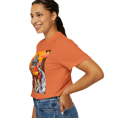 Chickens At Sunset Unisex Garment-Dyed T-shirt