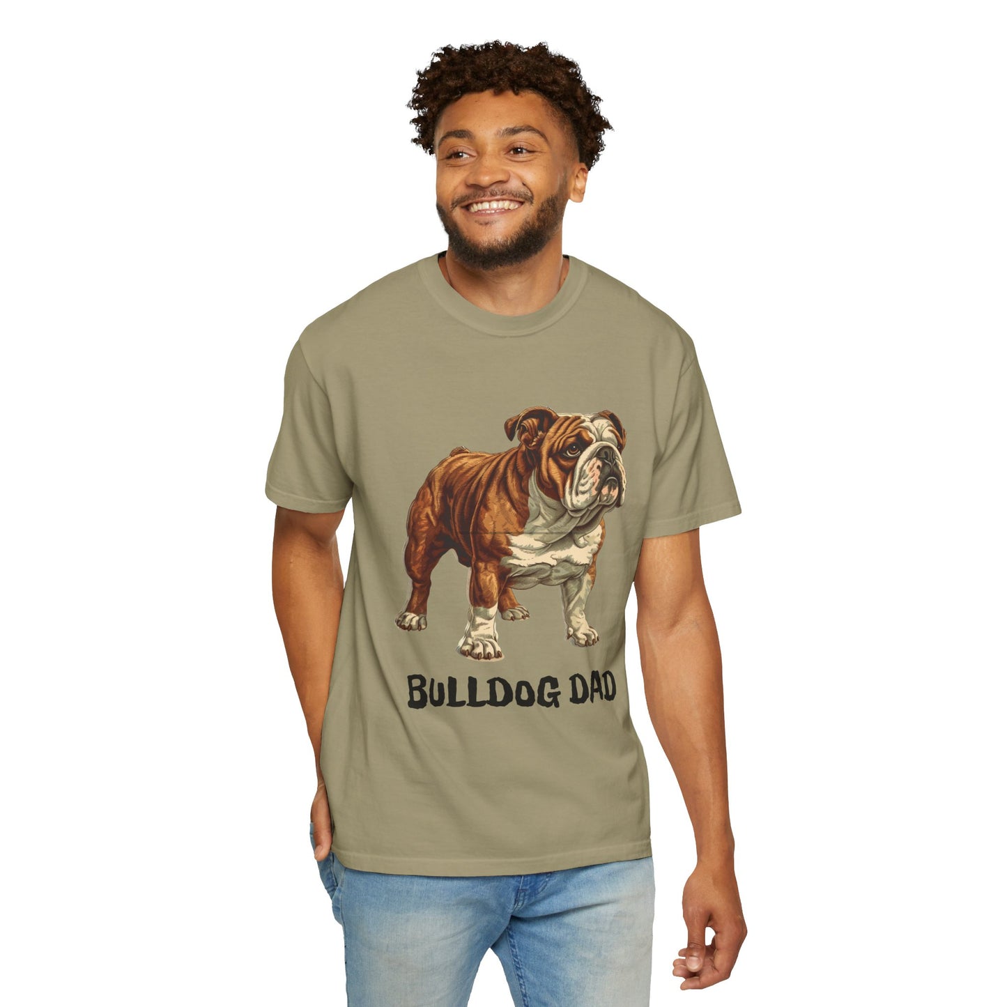 English Bulldog Dad Unisex Garment-Dyed T-shirt