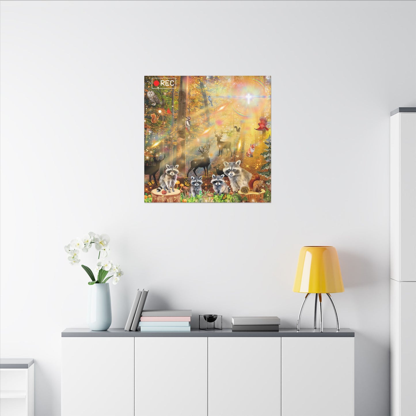 Take A Hike - Nature-Themed Canvas Art, Wildlife Decor, Forest Wall Art, Animal Lovers Canvas, Magical Forest Painting