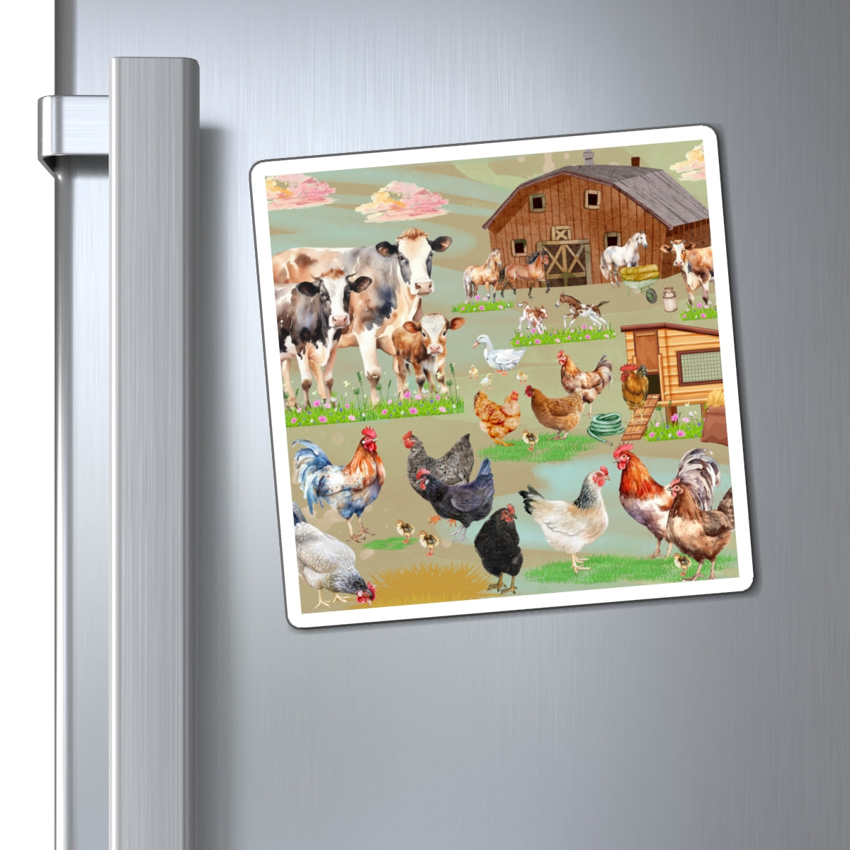 Springtime At The Barnyard Magnets