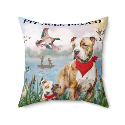 Pit Bull Proud Spun Polyester Square Pillow