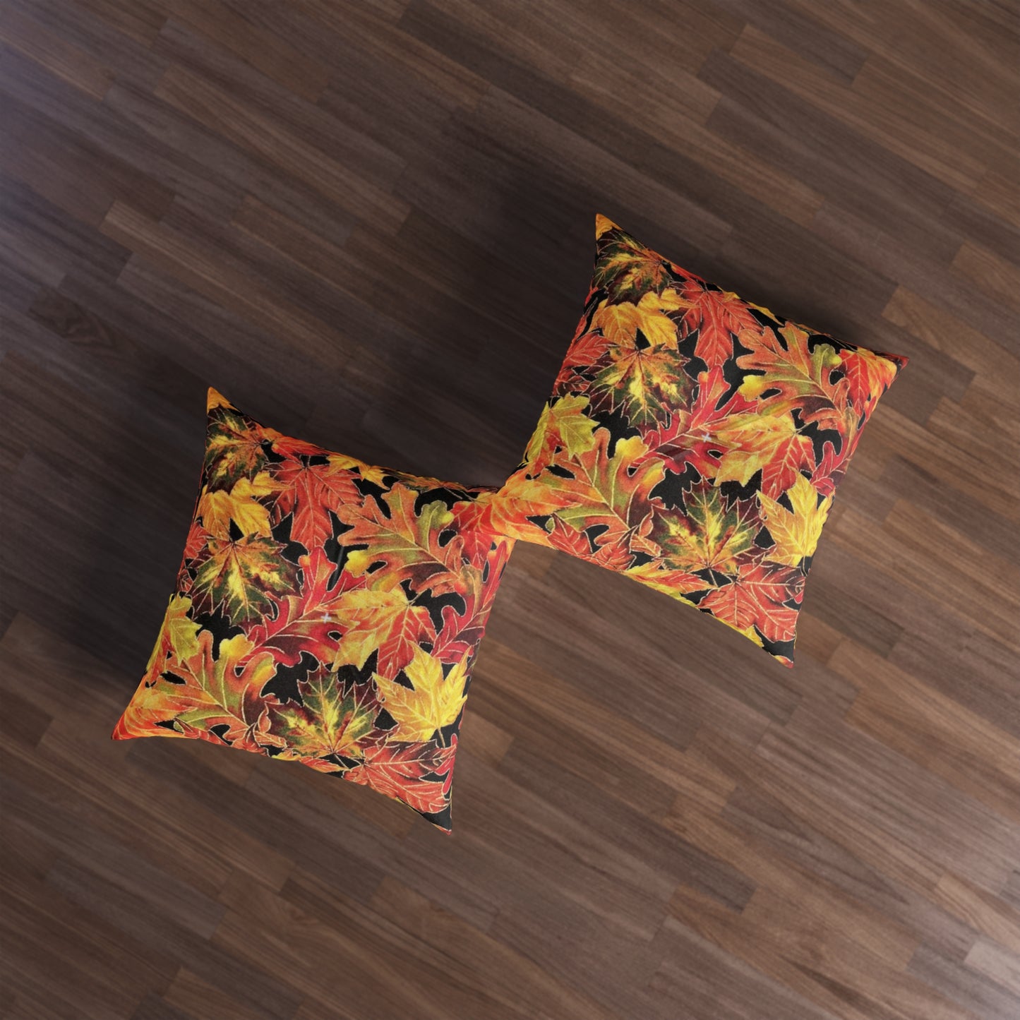 Tufted Floor Pillow, Square Fall Leaves