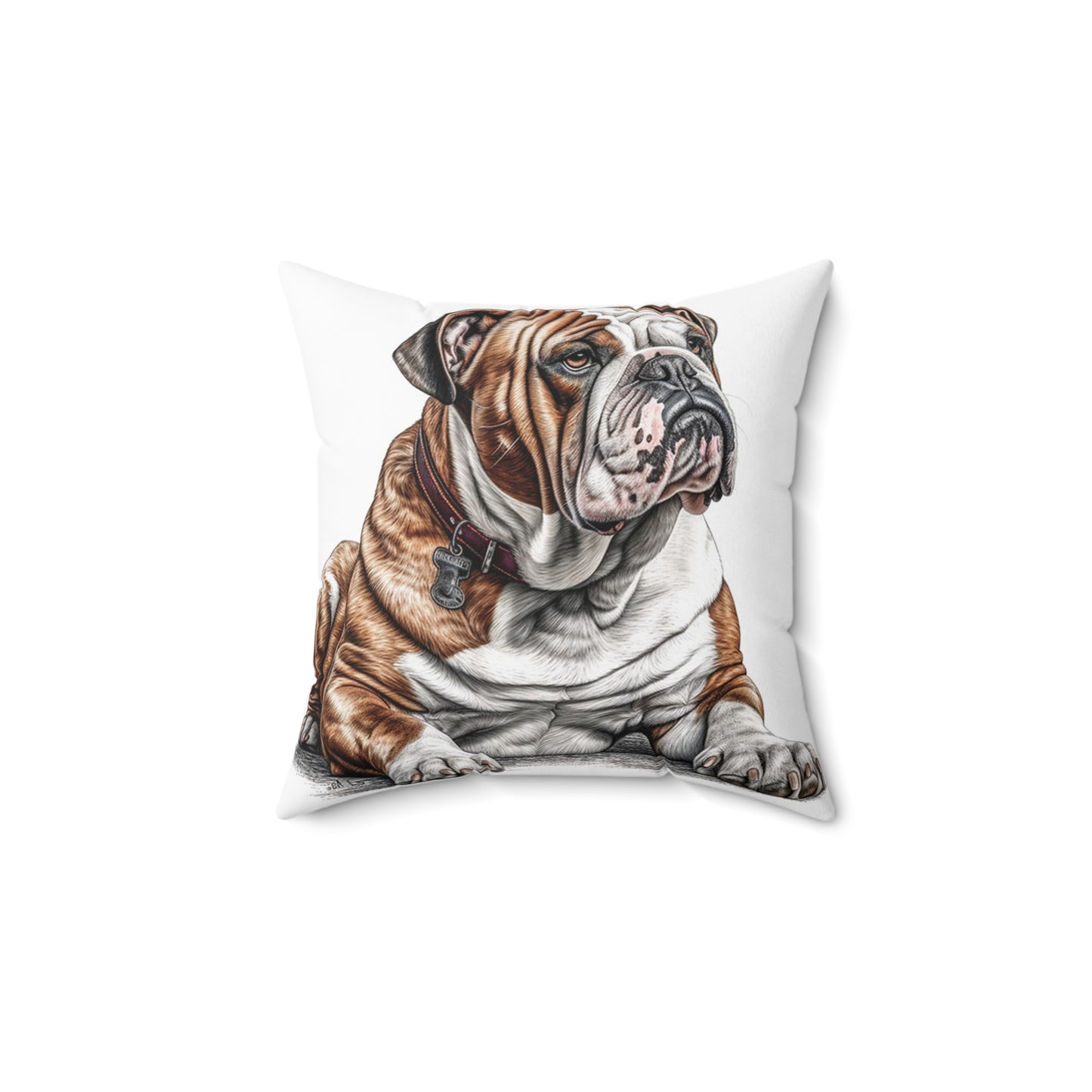 Spun Polyester Square Pillow English Bulldog 2