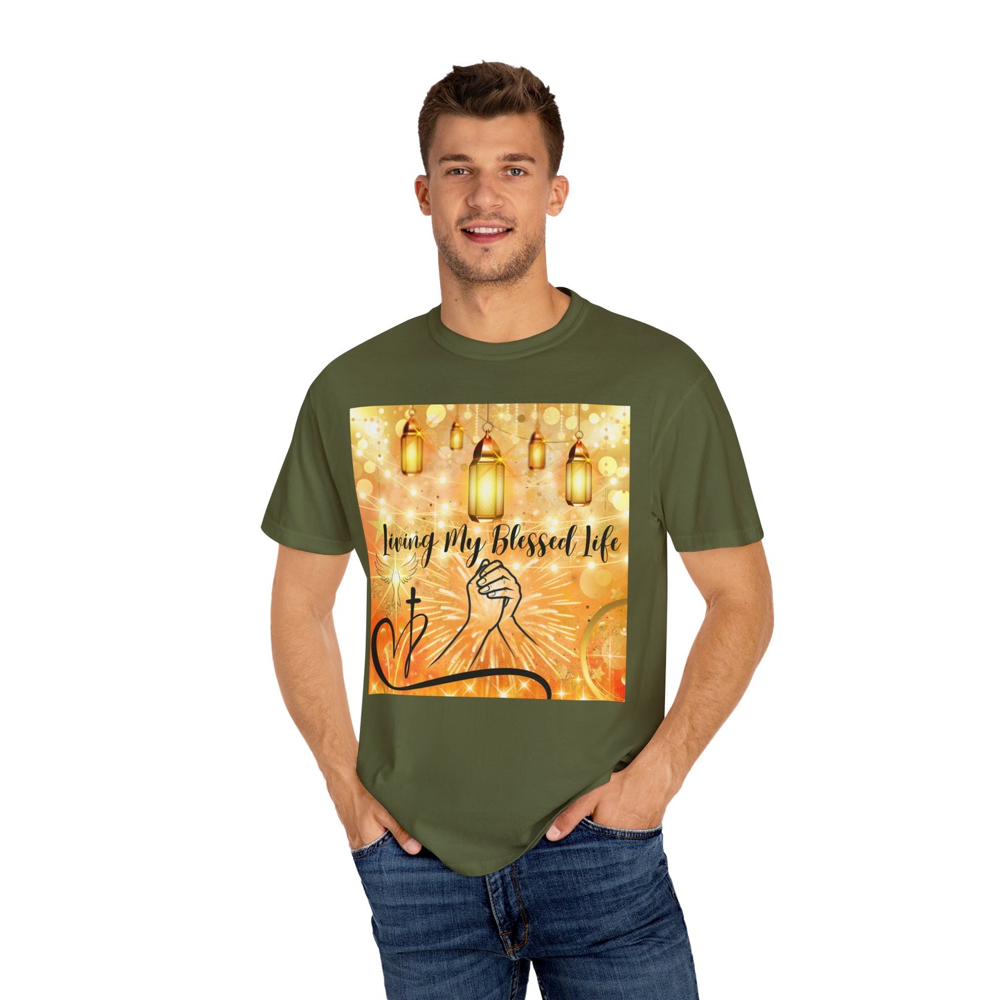 Living My Blessed Life Unisex Garment-Dyed T-shirt
