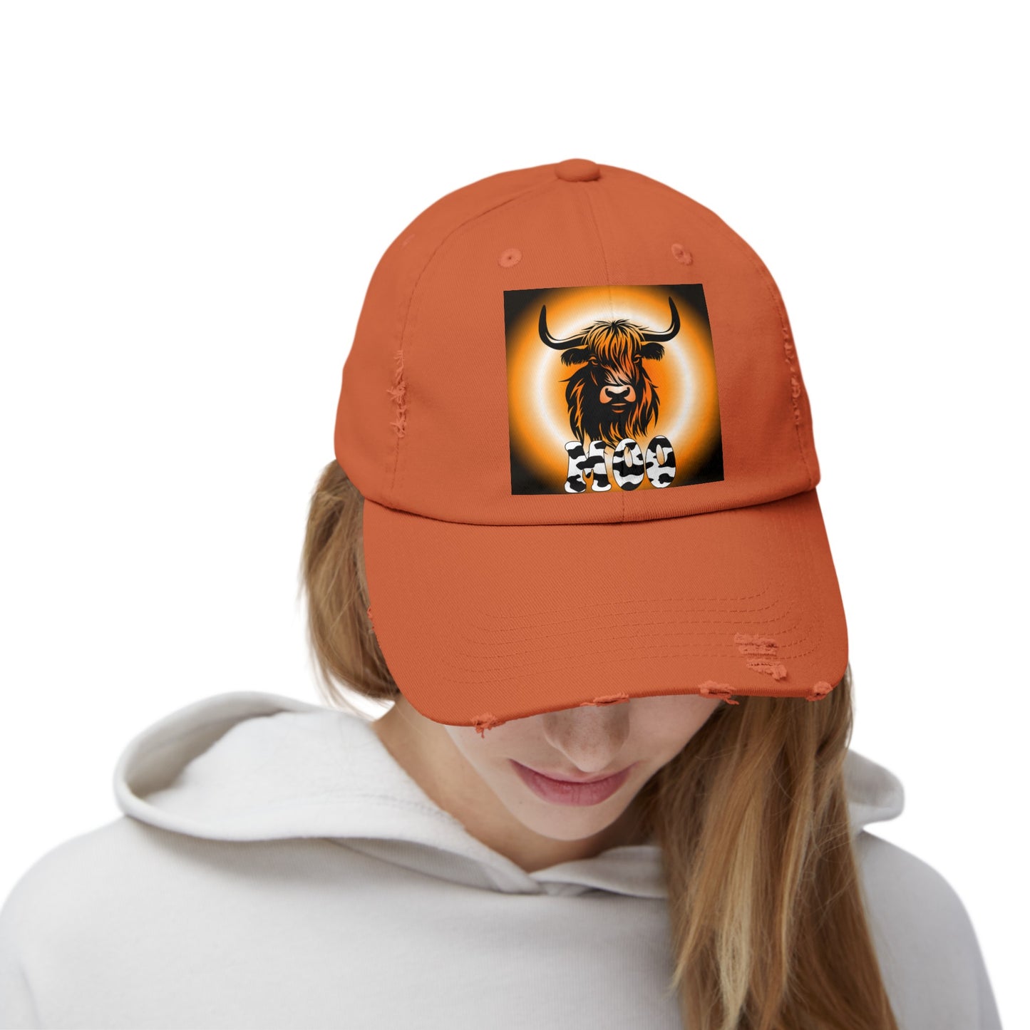 Moo Unisex Distressed Cap