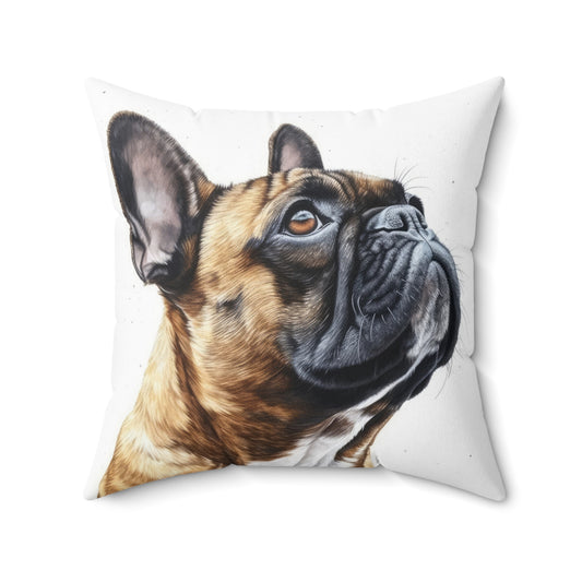 Spun Polyester Square Pillow Frenchie