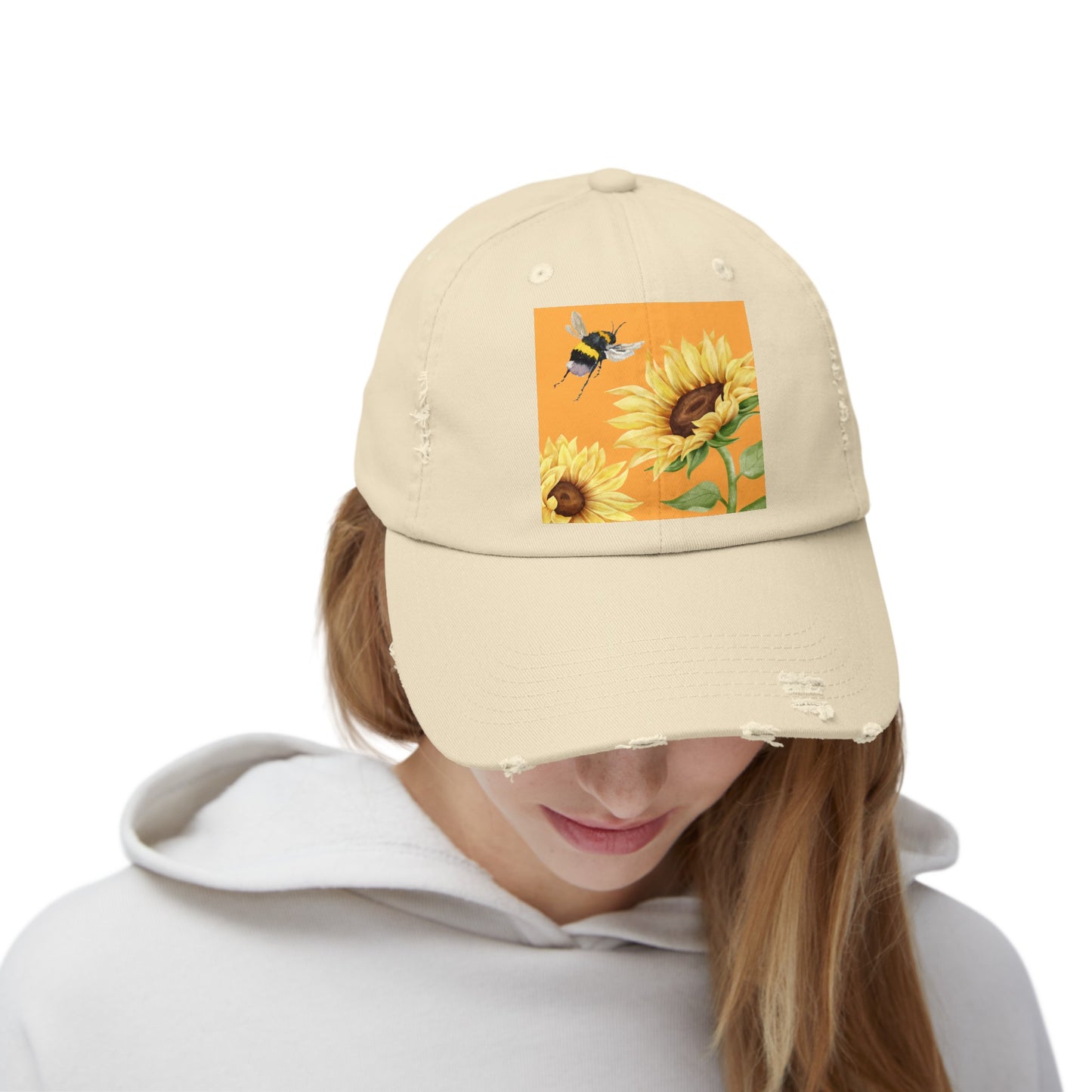 Bee Unisex Distressed Cap