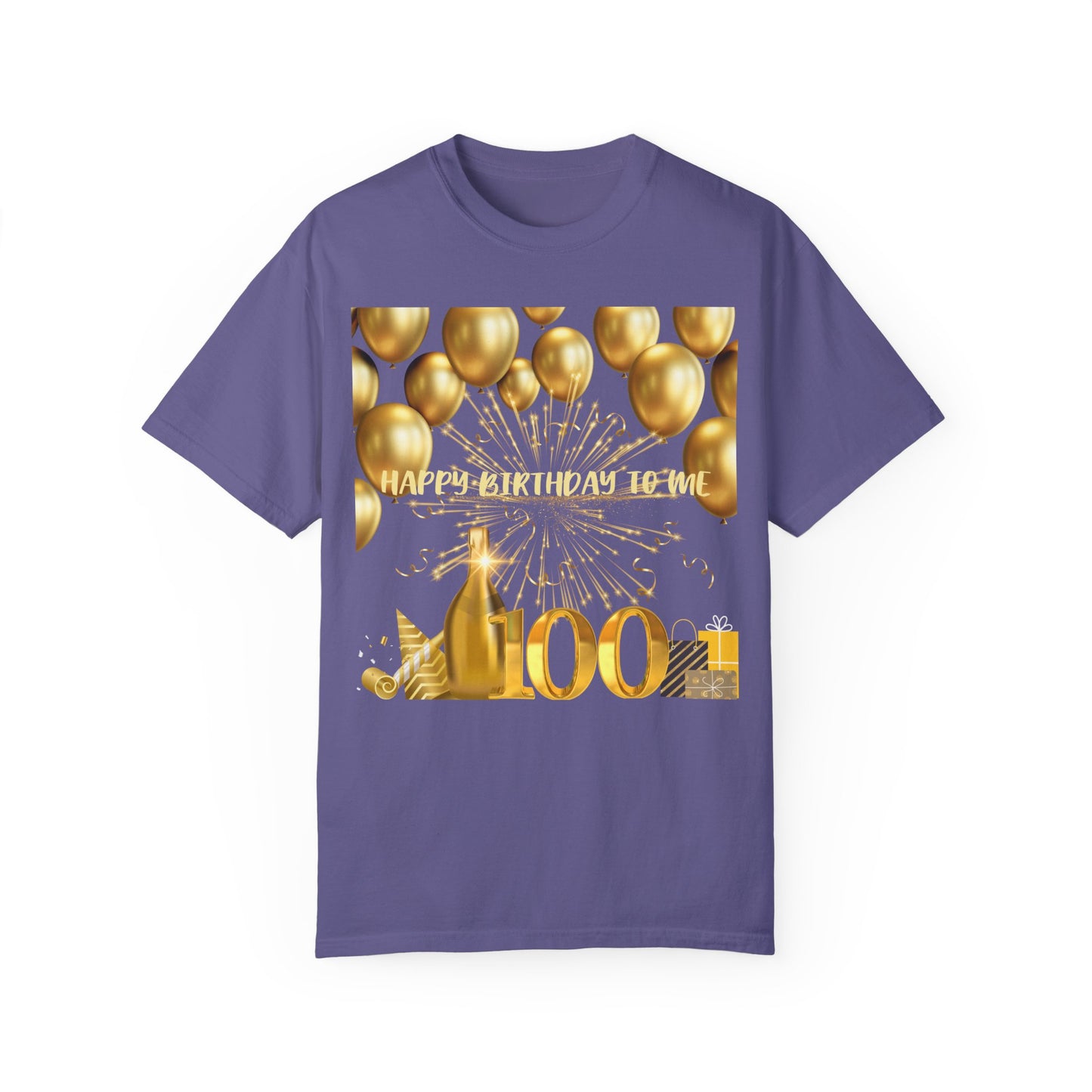 Happy Birthday 100 Unisex Garment-Dyed T-shirt