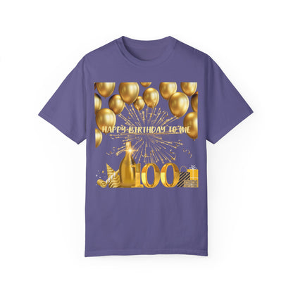 Happy Birthday 100 Unisex Garment-Dyed T-shirt