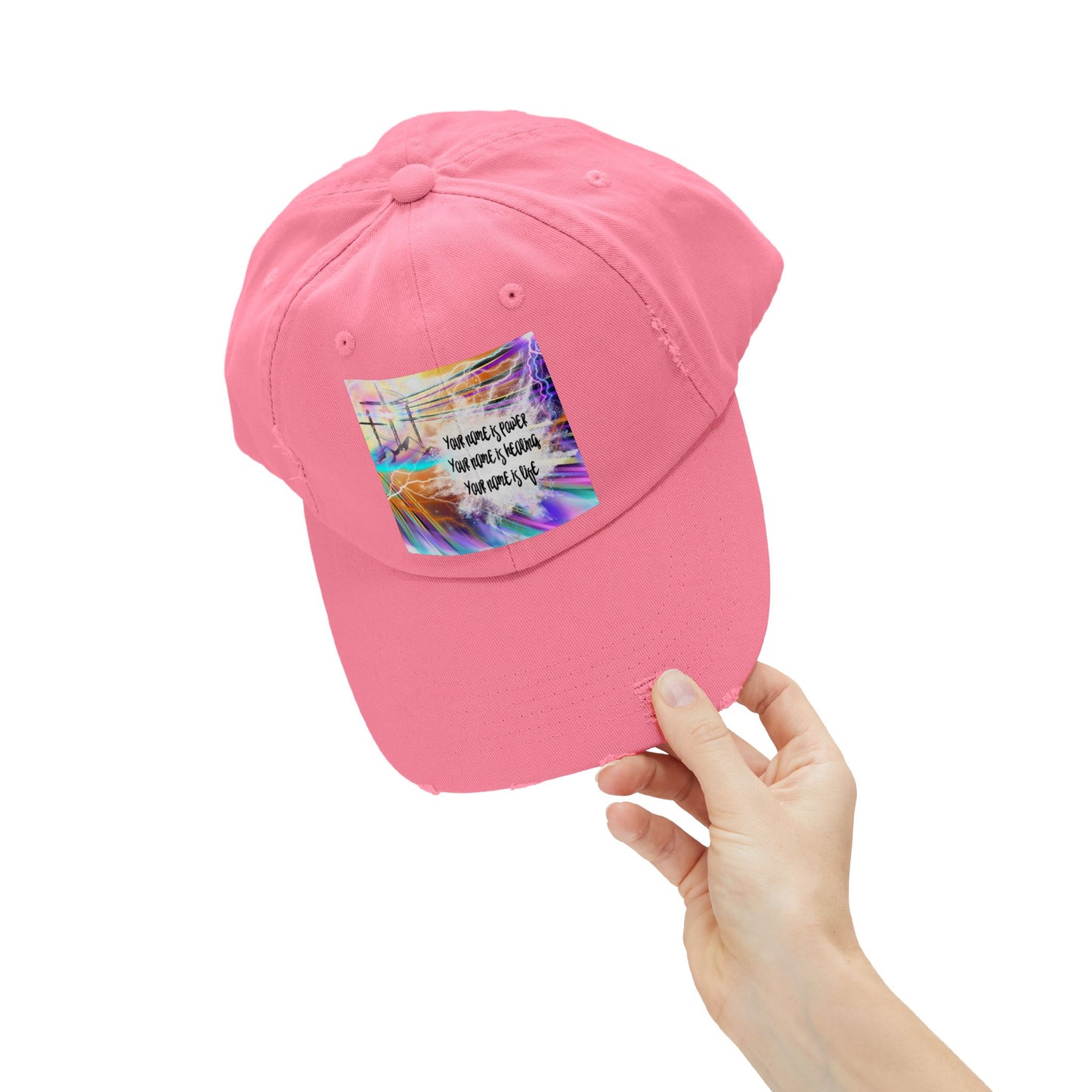 Your Name Unisex Distressed Cap