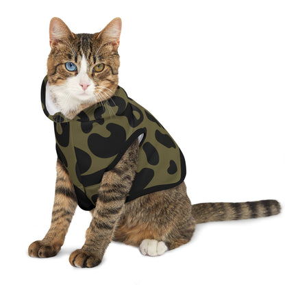 Pet Hoodie Leopard Olive Green