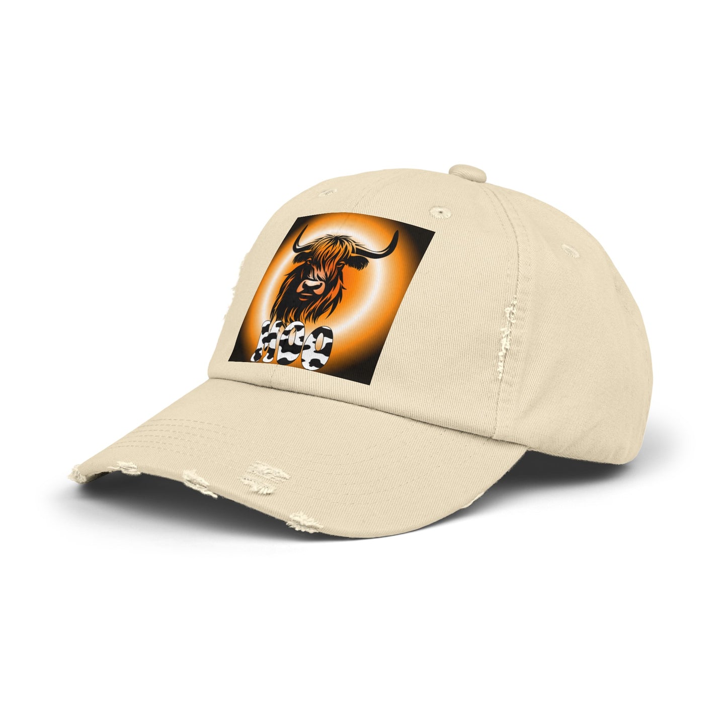 Moo Unisex Distressed Cap