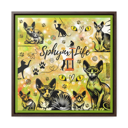 Sphynx Life Gallery Canvas Wraps, Square Frame