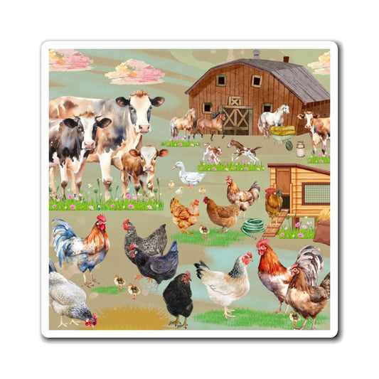 Springtime At The Barnyard Magnets