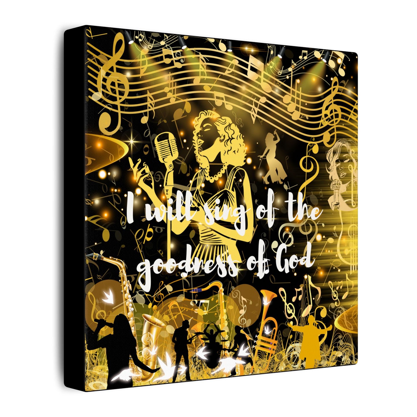 I Will Sing - Inspirational Canvas Wall Art, Music Decor, Home Office Inspiration, Gift for Musicians, Religious Gift, Wall Decoration