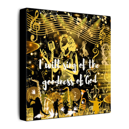 I Will Sing - Inspirational Canvas Wall Art, Music Decor, Home Office Inspiration, Gift for Musicians, Religious Gift, Wall Decoration