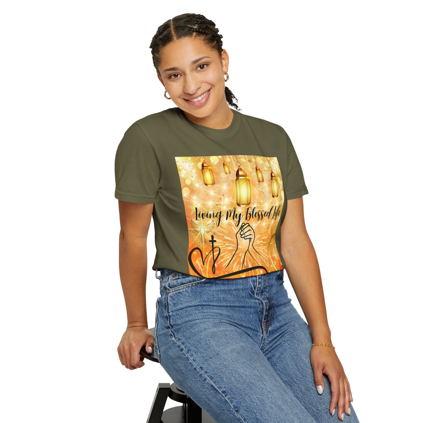 Living My Blessed Life Unisex Garment-Dyed T-shirt