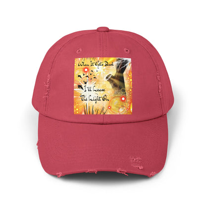 Leave The Light On Unisex Distressed Cap