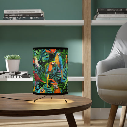 Birds In Paradise Tripod Lamp with High-Res Printed Shade, US\CA plug