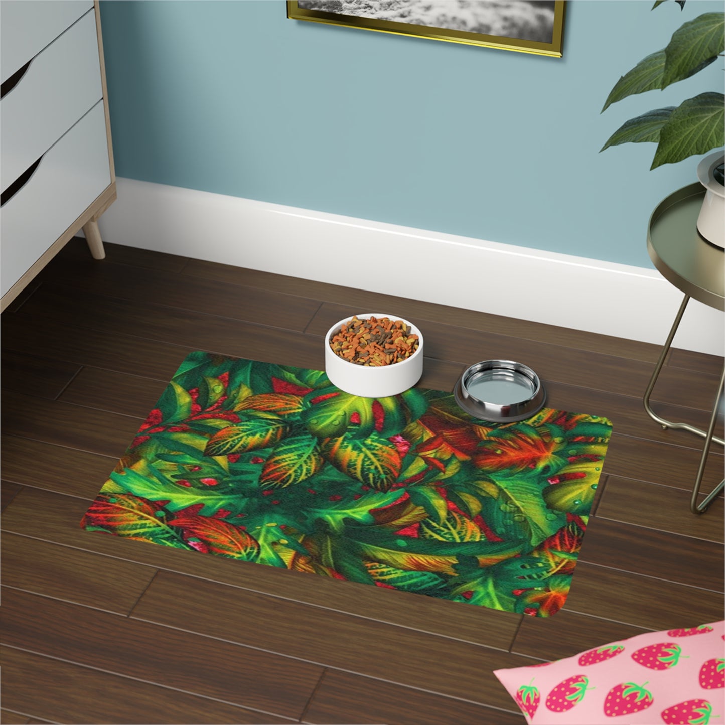 Pet Food Mat (12x18) Leaves 2