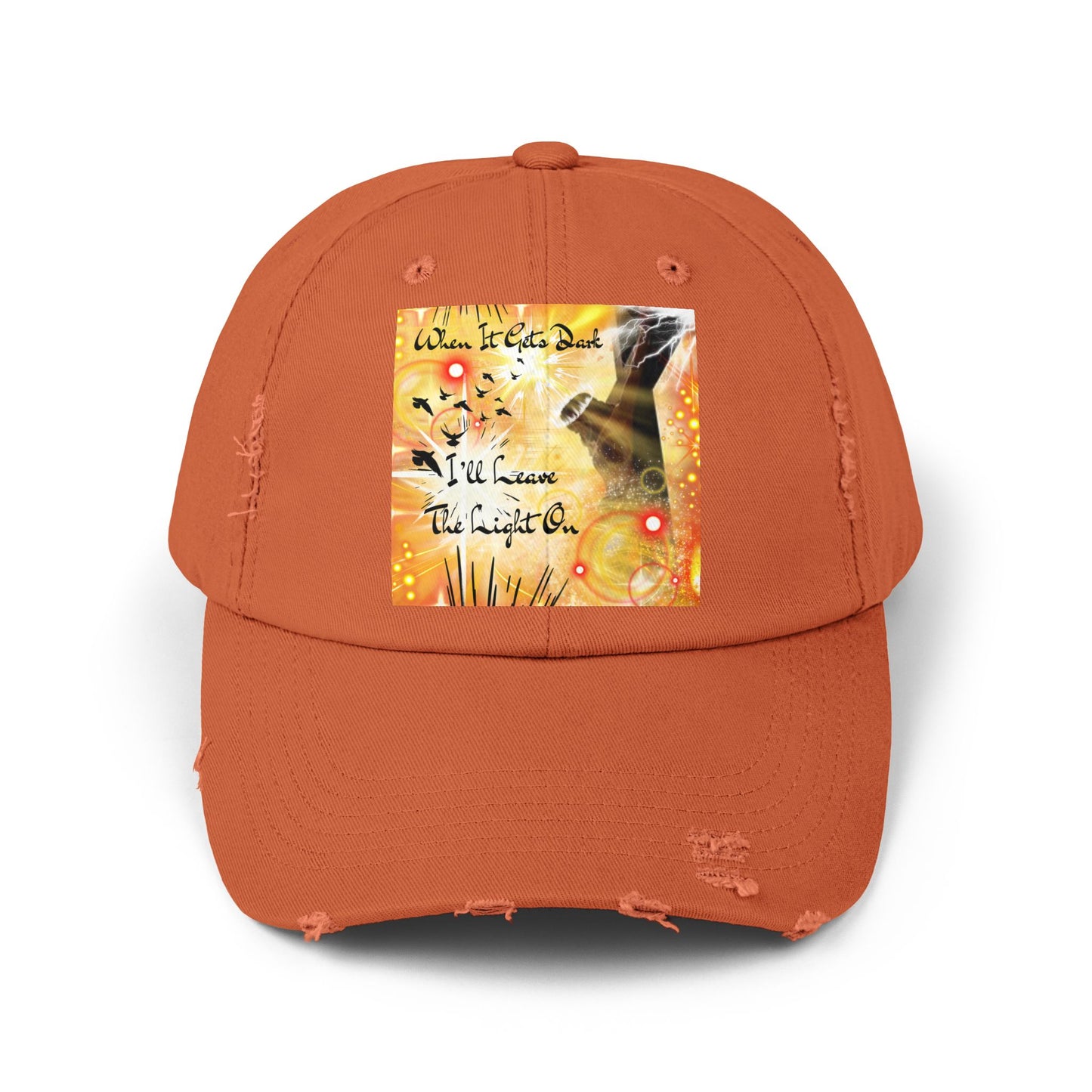 Leave The Light On Unisex Distressed Cap