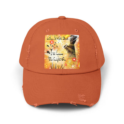 Leave The Light On Unisex Distressed Cap