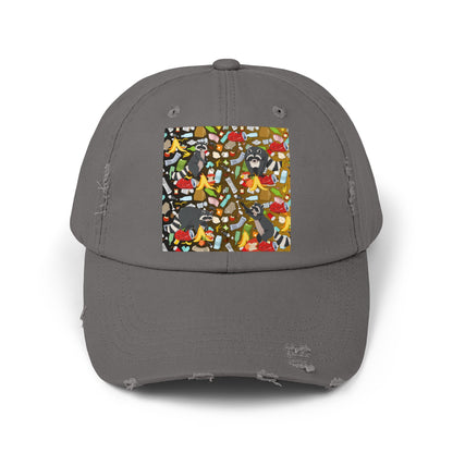 Raccoons In The Trash Unisex Distressed Cap