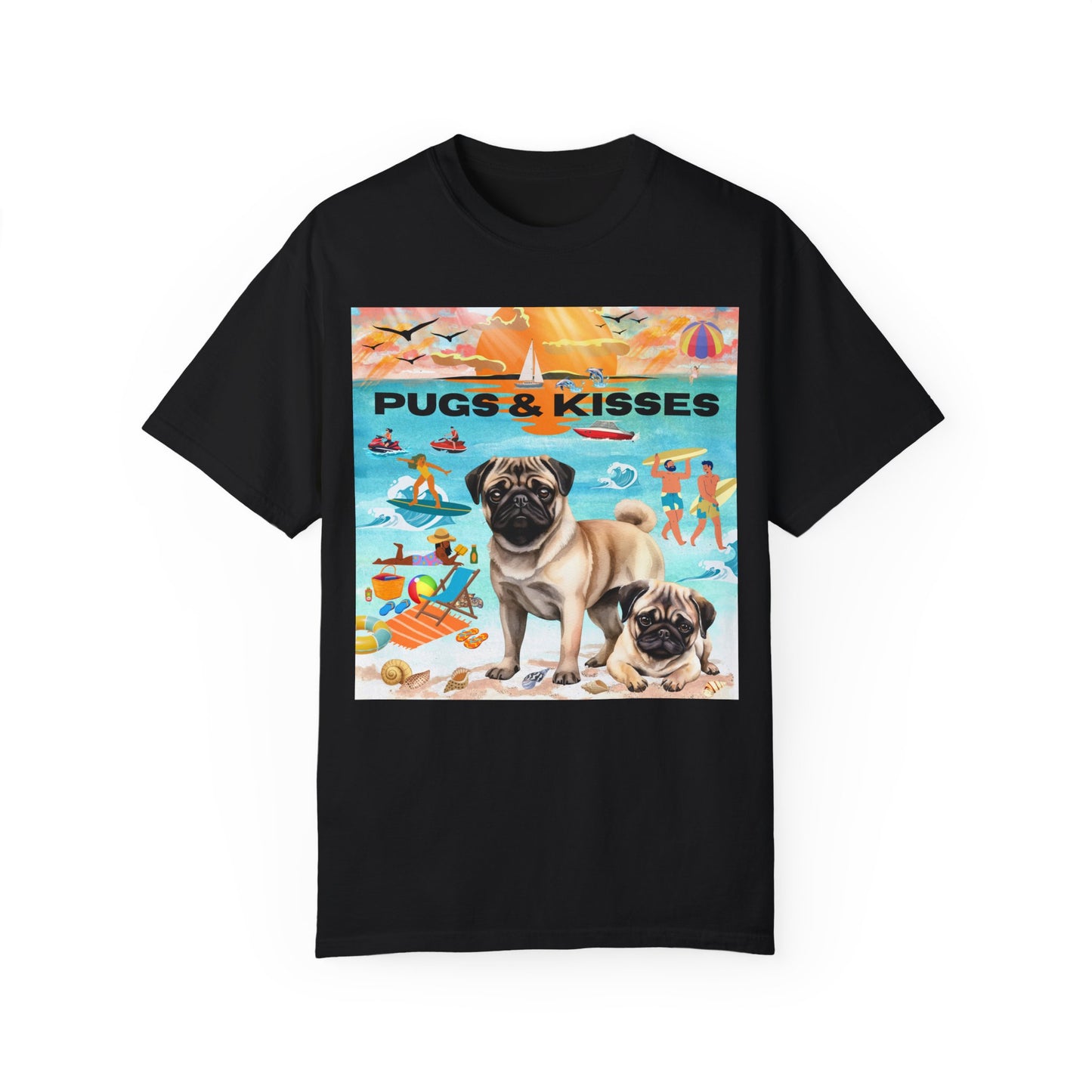 Pugs & Kisses Unisex Garment-Dyed T-shirt