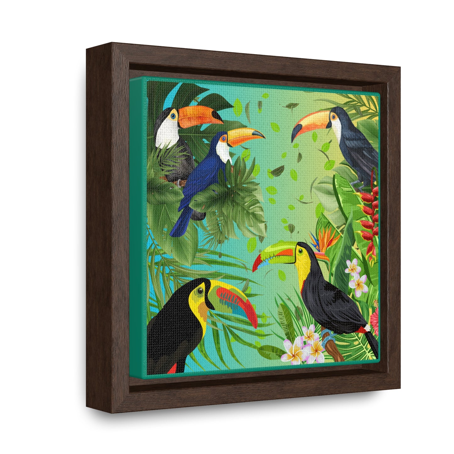 Toucans Gallery Canvas Wraps, Square Frame