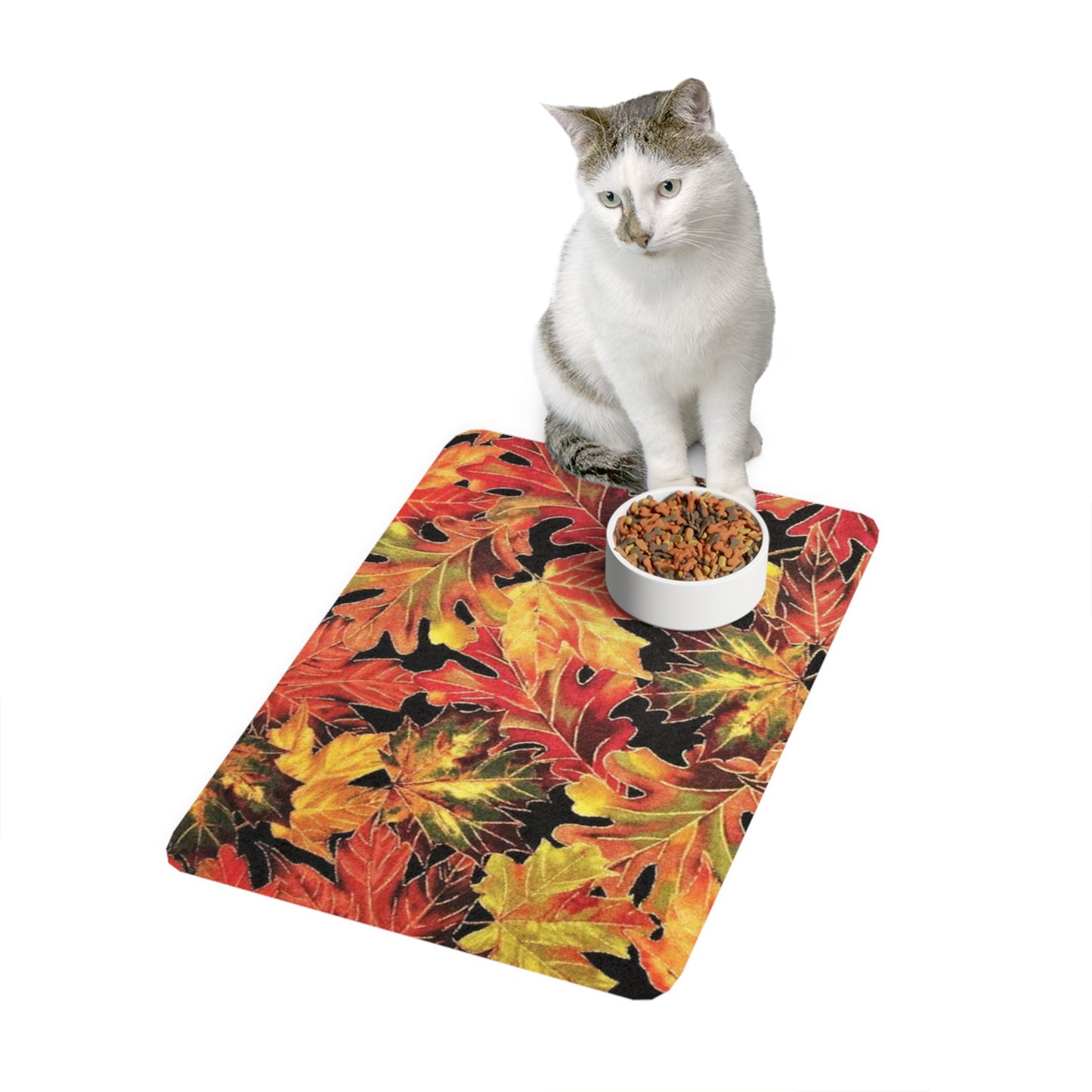 Pet Food Mat (12x18) Leaves 3