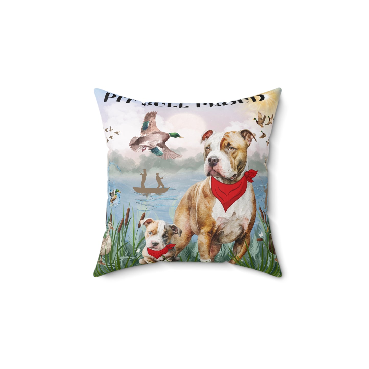 Pit Bull Proud Spun Polyester Square Pillow