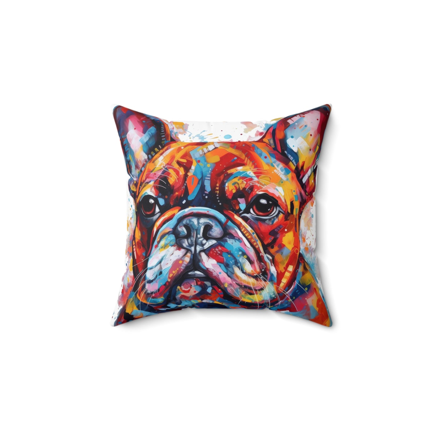 Frenchie In Color 5 Spun Polyester Square Pillow