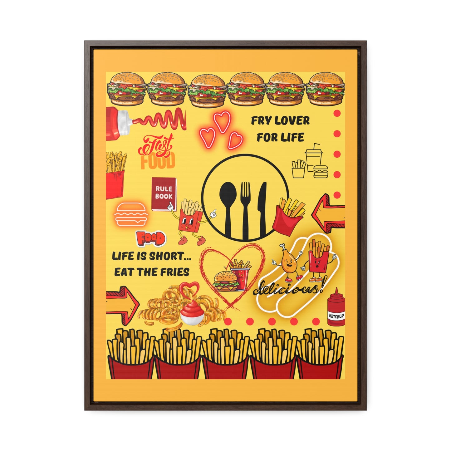 Eat The Fries Canvas Wall Art