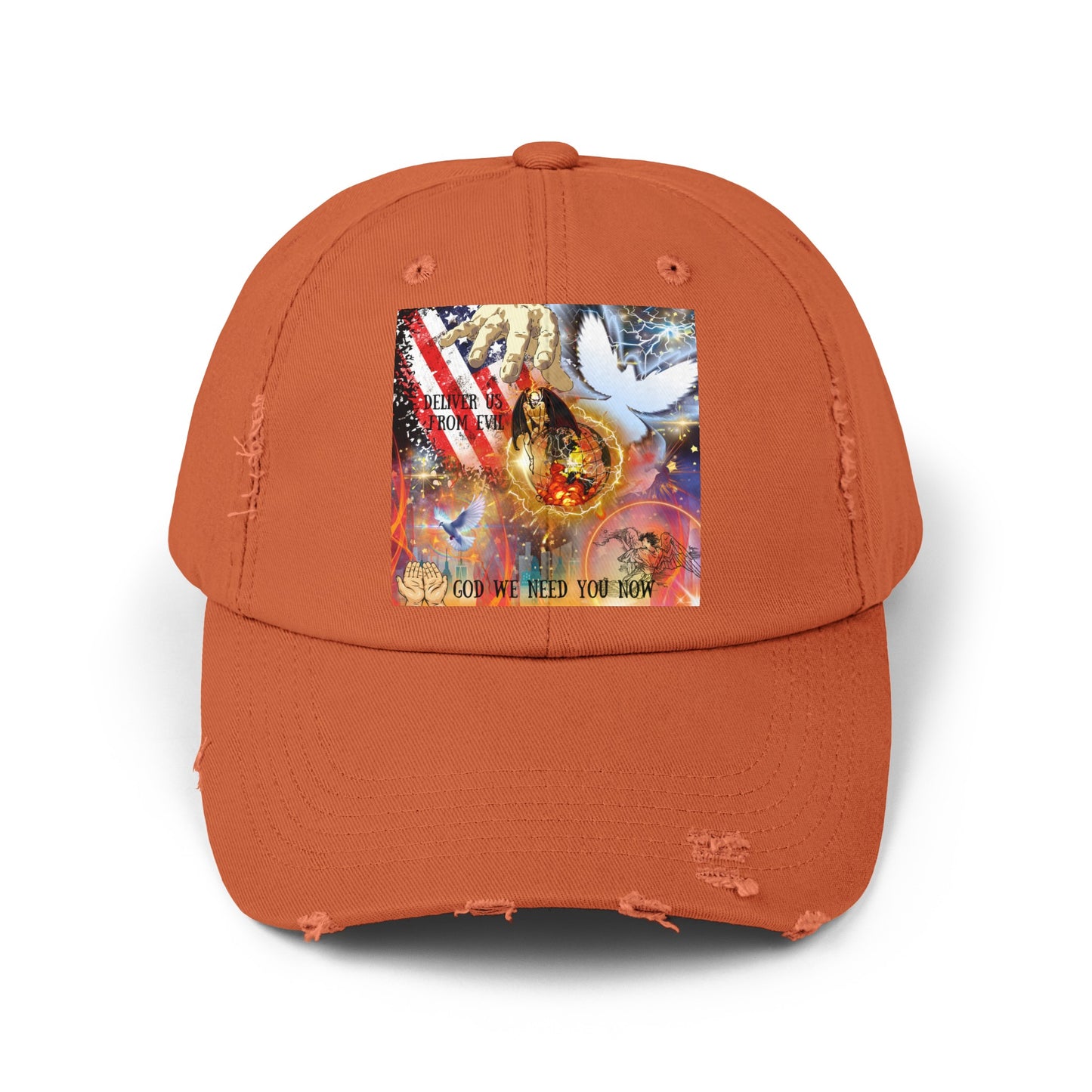 God We Need You Now Unisex Distressed Cap