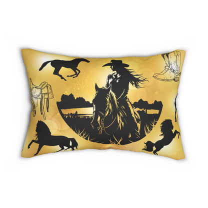 Cowgirl Country Spun Polyester Lumbar Pillow