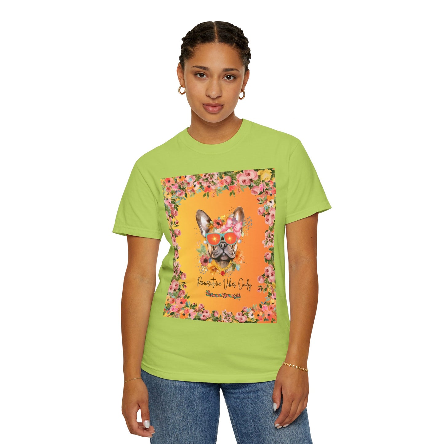 Pawsitive Vibes Only Unisex Garment-Dyed T-shirt