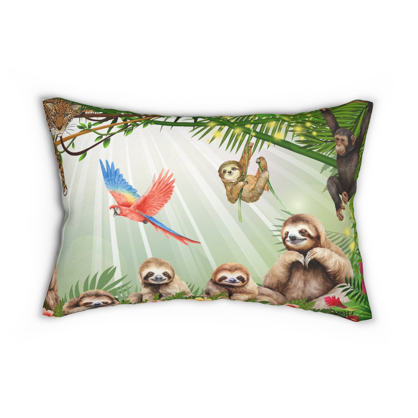 Slothing Around Spun Polyester Lumbar Pillow