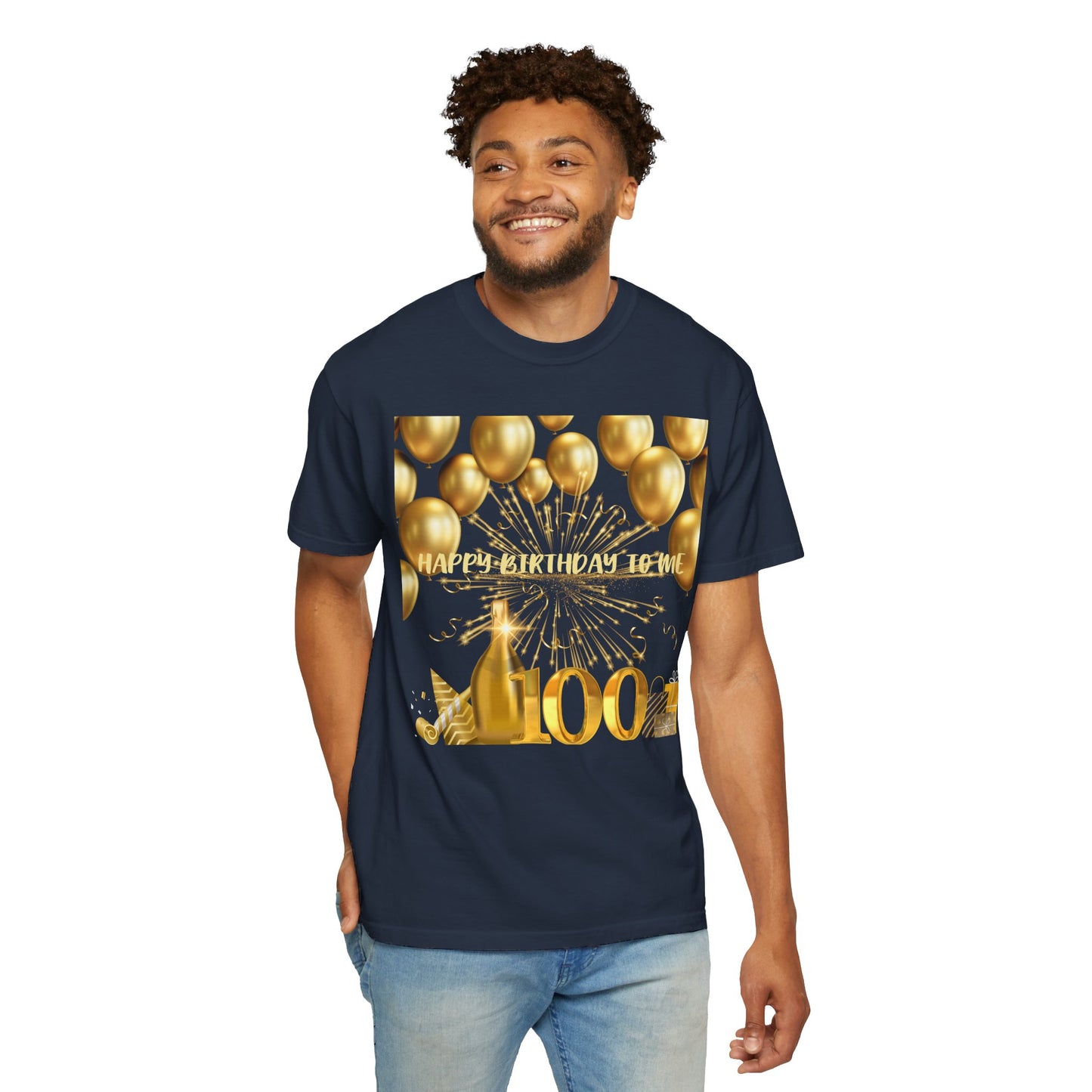 Happy Birthday 100 Unisex Garment-Dyed T-shirt